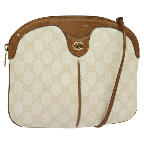 GUCCI GG Supreme Shoulder Bag PVC White Gold 904 02 047 Auth BA3348 - Picture 1 of 16